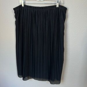 Vintage black pleated plisse midi skirt SZ 18/20